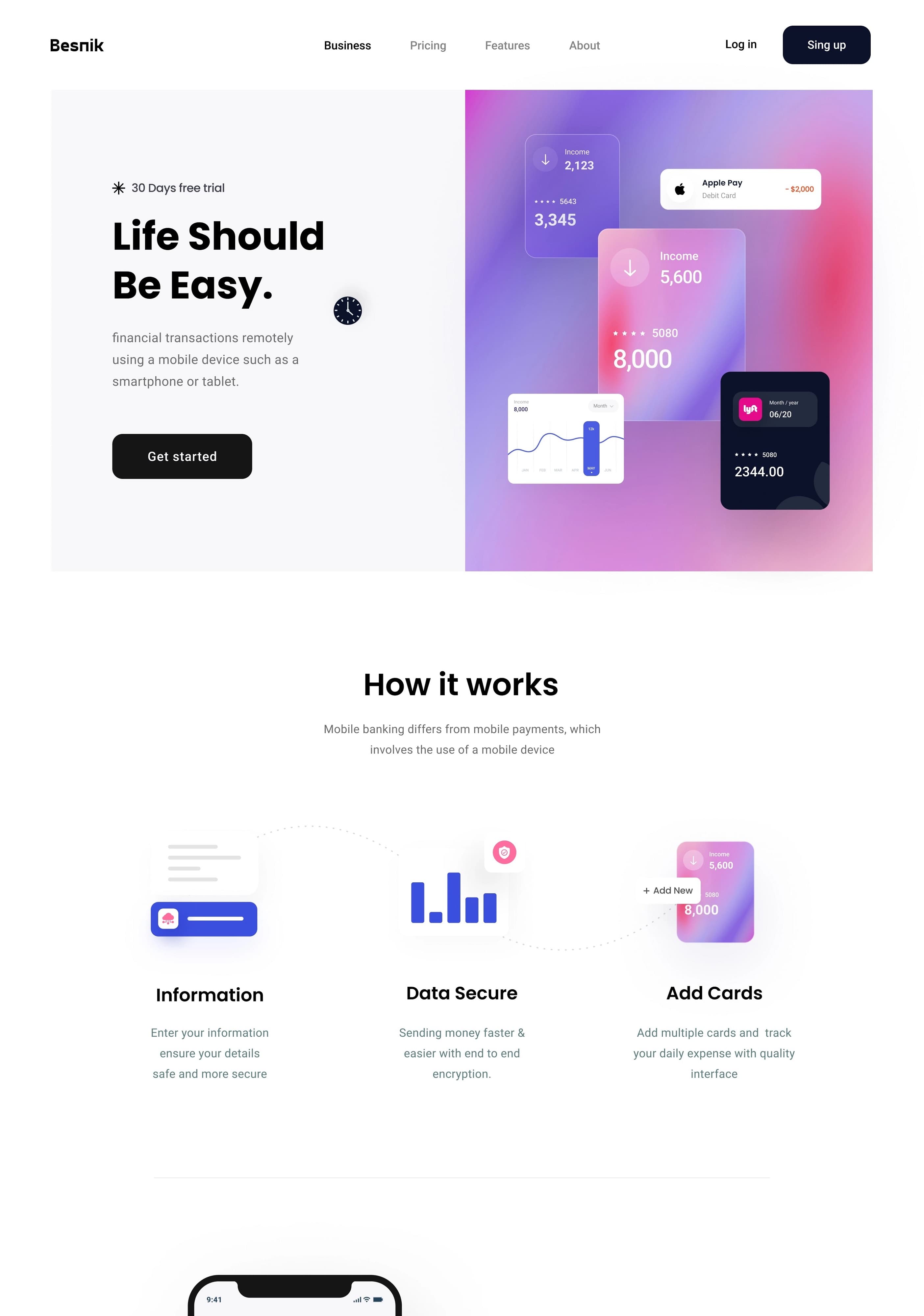 Mobile Banking Landing Page